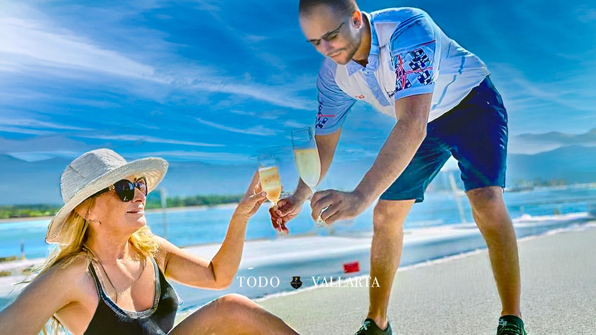 catamaran charter lagoon 45 guests toasting champagne glasses on sunlit deck