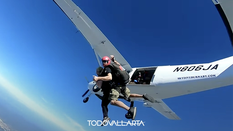 Skydiving jump from airplane